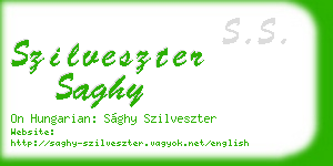 szilveszter saghy business card