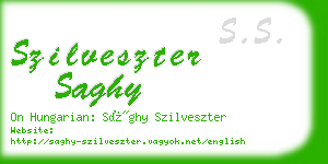 szilveszter saghy business card